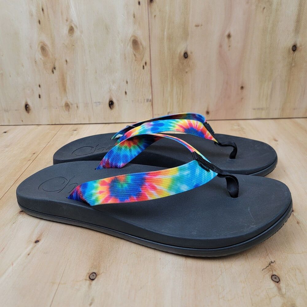 Chaco Mens Chillos Flip Dark Tie Dye Sandals Slip On Thong Shoes NWT Size 15
